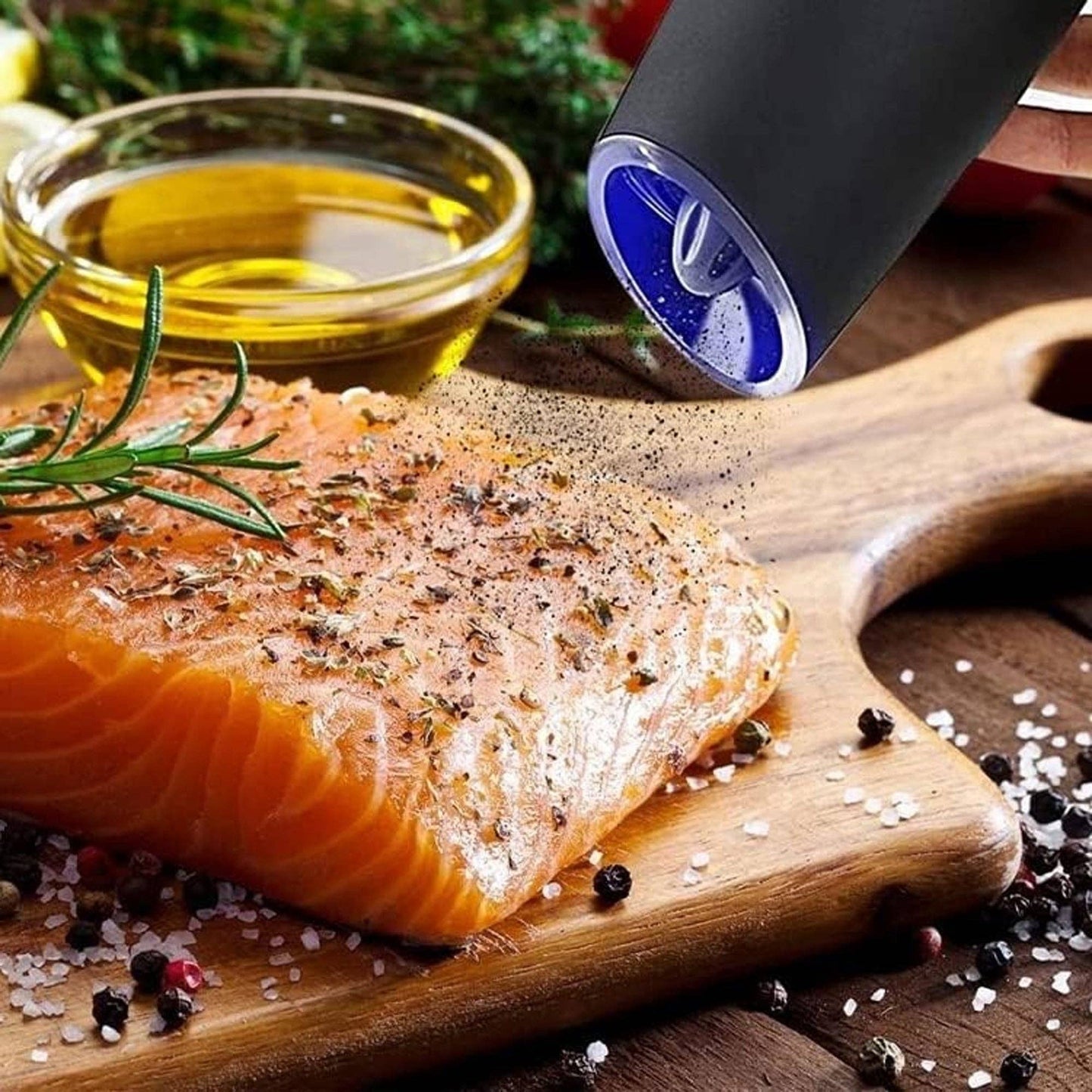 Black Salt & Pepper Grinder Set, Adjustable Coarseness, 2pcs