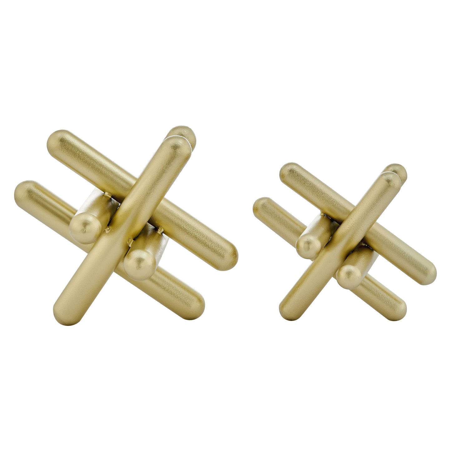 Danya B. Gold Metal Geometric Sculptures - Set of 2 Sizes