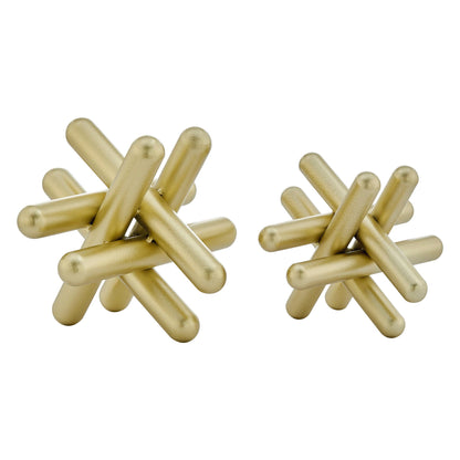 Danya B. Gold Metal Geometric Sculptures - Set of 2 Sizes