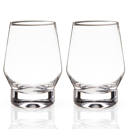 Raye™ Heavy Base Crystal Whiskey Glasses - Set of 2