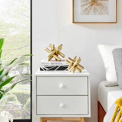 Danya B. Gold Metal Geometric Sculptures - Set of 2 Sizes