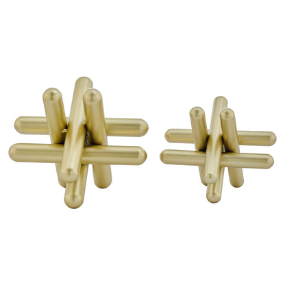 Danya B. Gold Metal Geometric Sculptures - Set of 2 Sizes