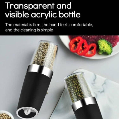 Black Salt & Pepper Grinder Set, Adjustable Coarseness, 2pcs